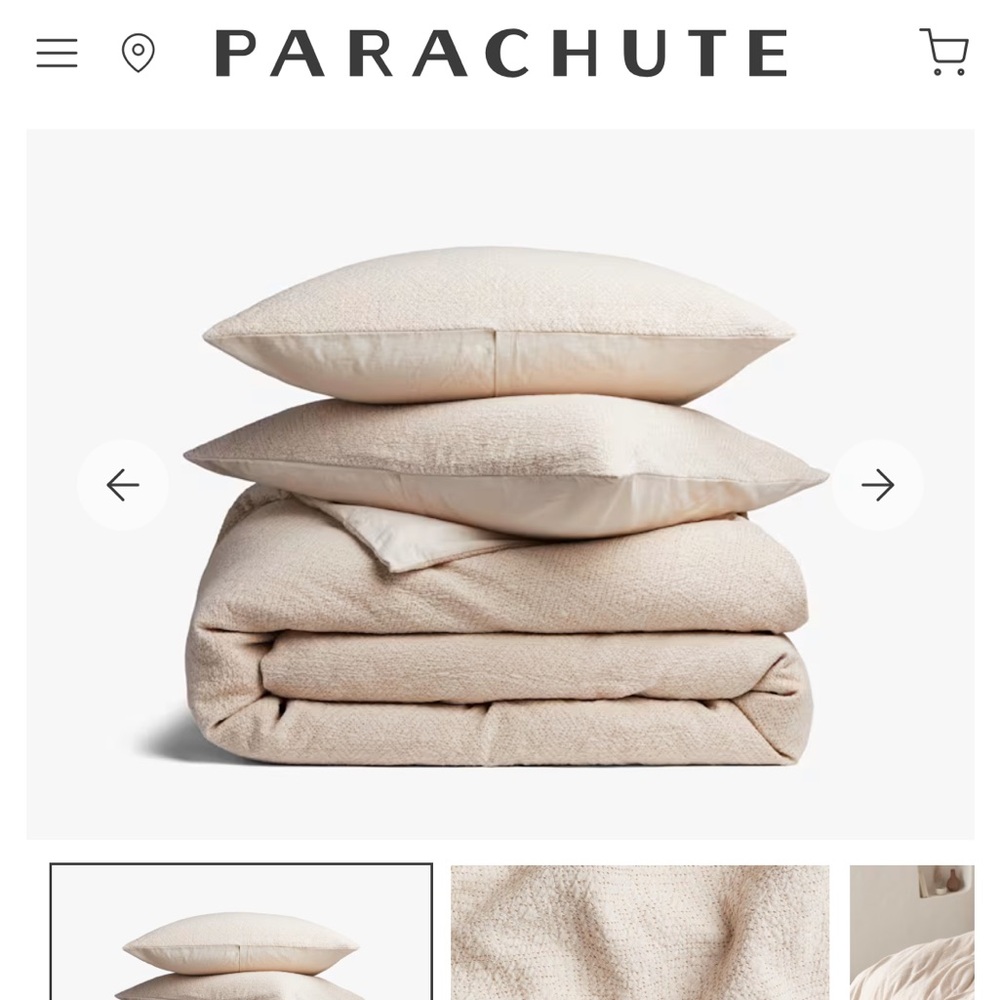 Parachute King Diamond Stitched Duvet Cover + 2 Pillowcases in color Dune